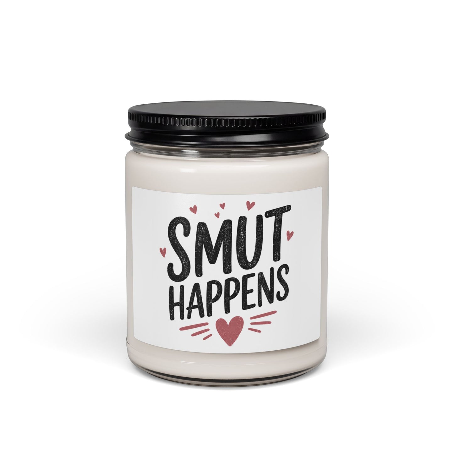 Smut Happens Candle 9oz Soy Jar | Funny Typography Heart Scented Candle