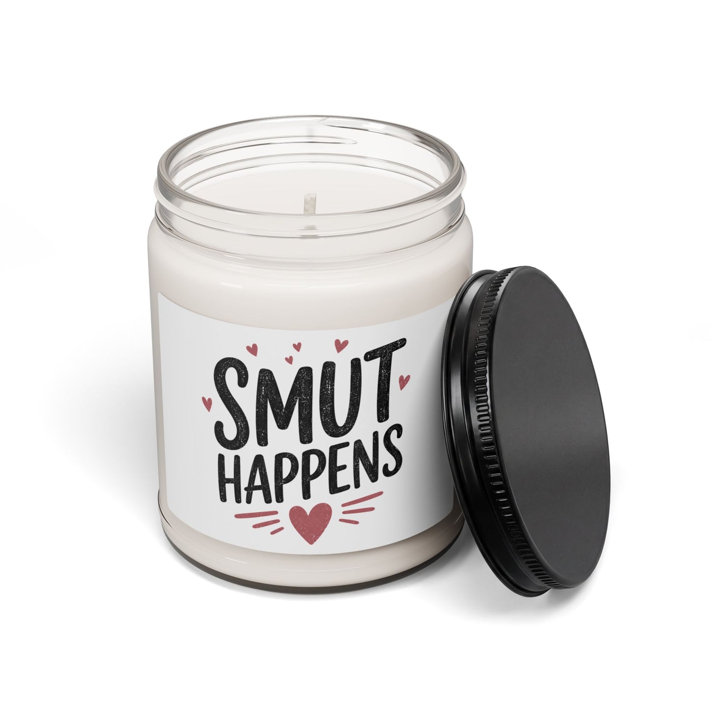 Smut Happens Candle 9oz Soy Jar | Funny Typography Heart Scented Candle