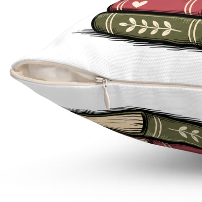 Books Are Cheaper Than Therapy Pillow — Literary Quote Decorative Throw Pillow