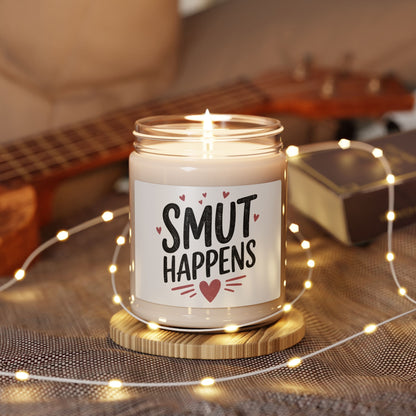 Smut Happens Candle 9oz Soy Jar | Funny Typography Heart Scented Candle
