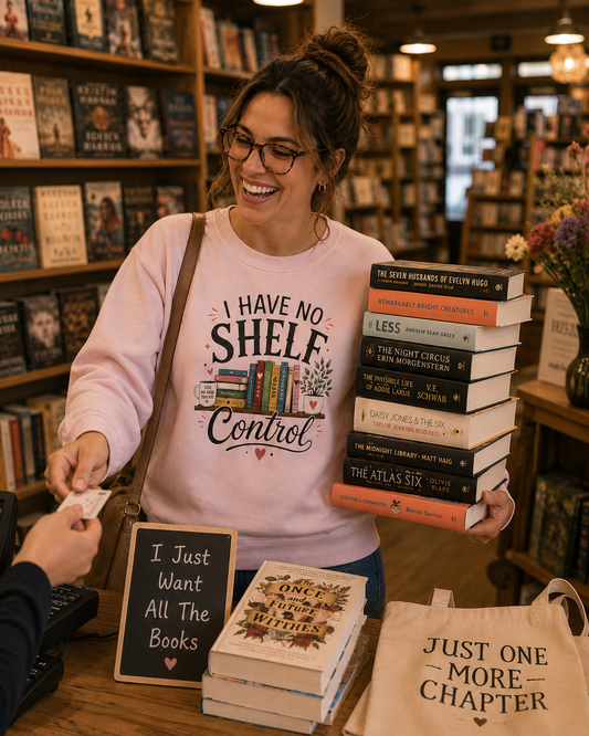 Sweatshirt — "I Have No Shelf Control" Book Lover Crewneck